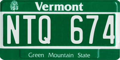 VT license plate NTQ674