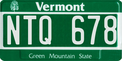 VT license plate NTQ678