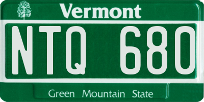 VT license plate NTQ680