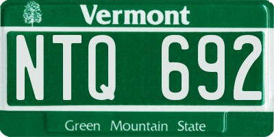 VT license plate NTQ692