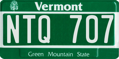 VT license plate NTQ707