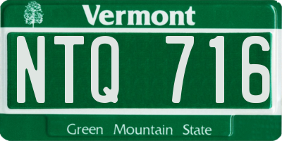 VT license plate NTQ716