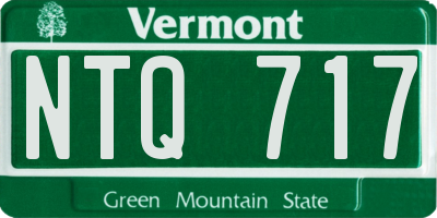 VT license plate NTQ717