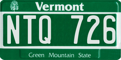 VT license plate NTQ726