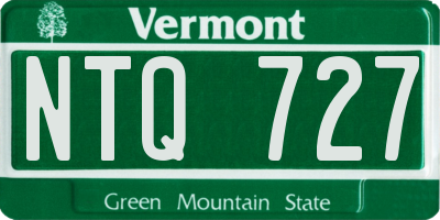 VT license plate NTQ727