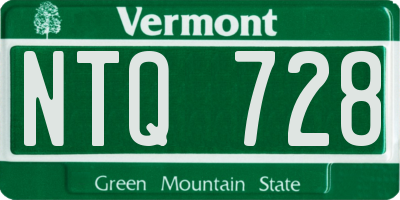 VT license plate NTQ728