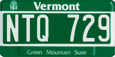 VT license plate NTQ729