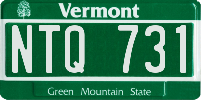 VT license plate NTQ731