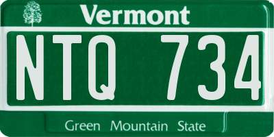 VT license plate NTQ734