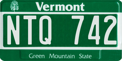 VT license plate NTQ742