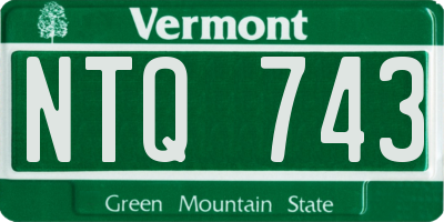 VT license plate NTQ743
