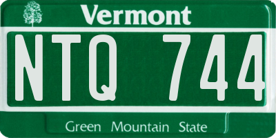 VT license plate NTQ744