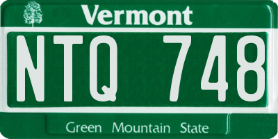 VT license plate NTQ748