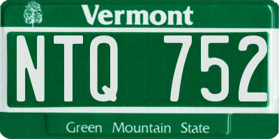 VT license plate NTQ752
