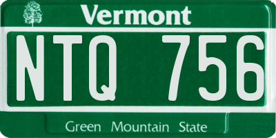 VT license plate NTQ756