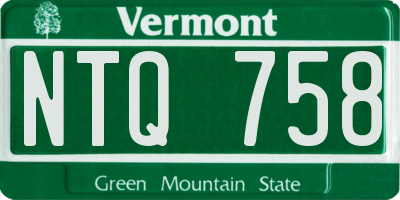 VT license plate NTQ758