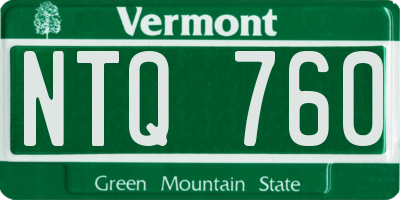 VT license plate NTQ760