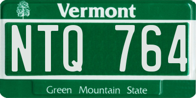 VT license plate NTQ764
