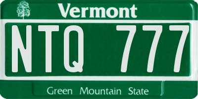 VT license plate NTQ777