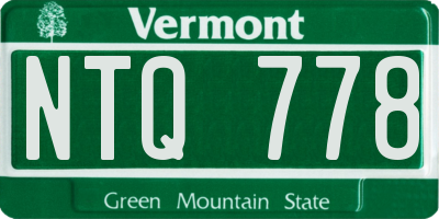VT license plate NTQ778