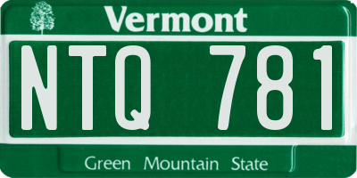 VT license plate NTQ781