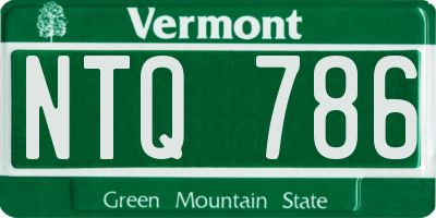 VT license plate NTQ786