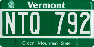 VT license plate NTQ792