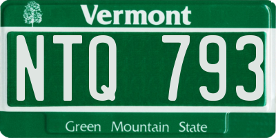 VT license plate NTQ793