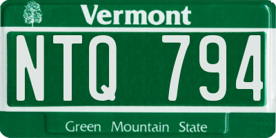 VT license plate NTQ794
