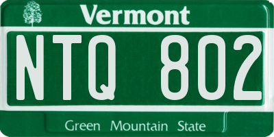 VT license plate NTQ802