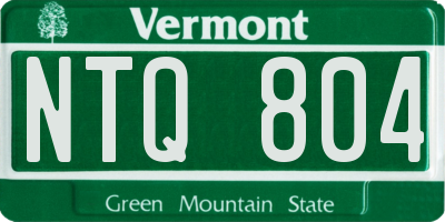 VT license plate NTQ804