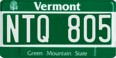 VT license plate NTQ805