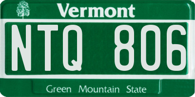 VT license plate NTQ806