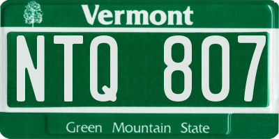 VT license plate NTQ807