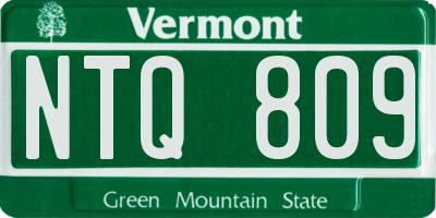 VT license plate NTQ809
