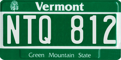 VT license plate NTQ812