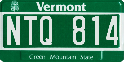 VT license plate NTQ814