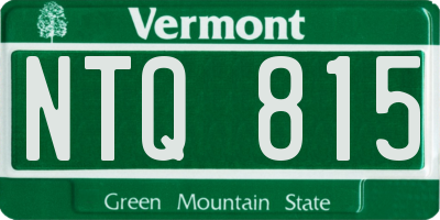 VT license plate NTQ815