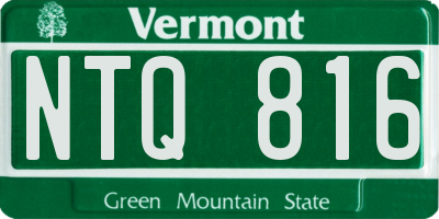 VT license plate NTQ816