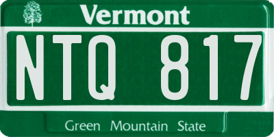 VT license plate NTQ817