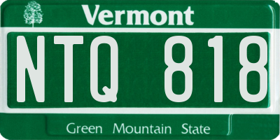 VT license plate NTQ818