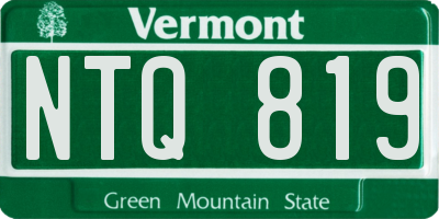 VT license plate NTQ819