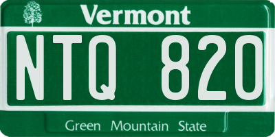 VT license plate NTQ820