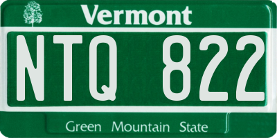 VT license plate NTQ822