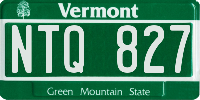 VT license plate NTQ827