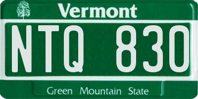 VT license plate NTQ830