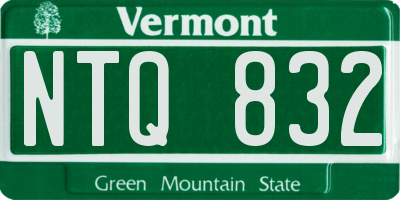 VT license plate NTQ832