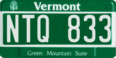 VT license plate NTQ833