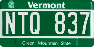 VT license plate NTQ837