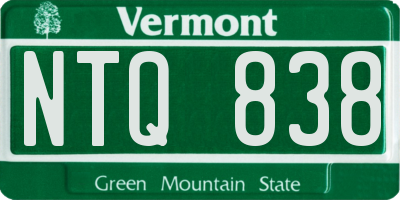VT license plate NTQ838
